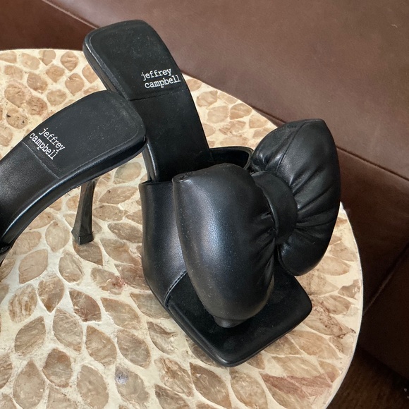 Jeffrey Campbell Shoes - Jeffrey Campbell Bow Heels Black Leather